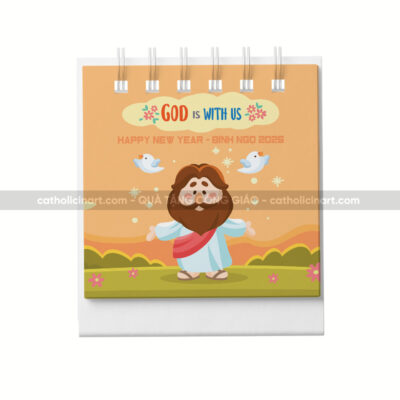 Lịch để bàn mini 10x10cm - Chúa Giêsu chibi dễ thương 2026